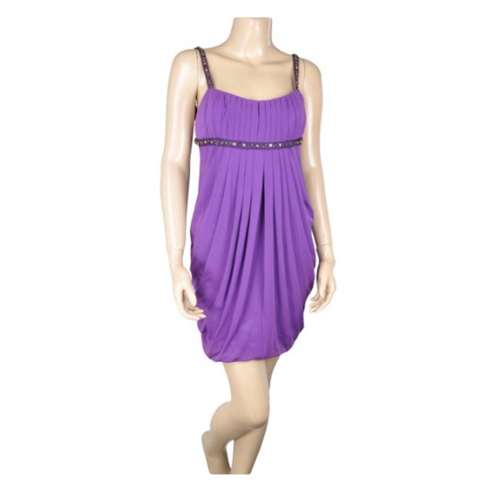 Purple BCBGmaxazaria strappy cocktail dress